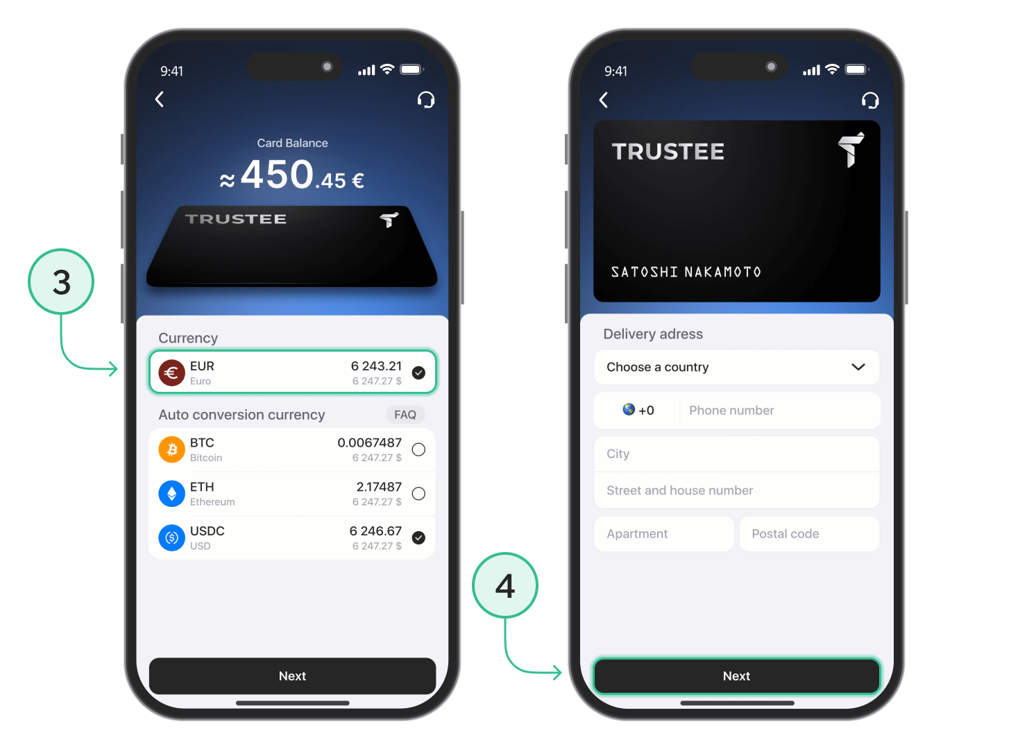 How to order a physical Trustee cryptocurrency card