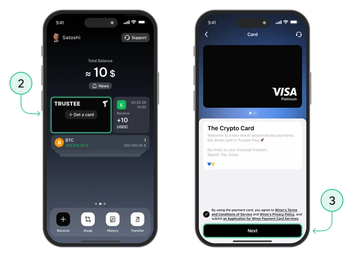 Issue a virtual crypto card to pay for domains via Visa/Mastercard checkout