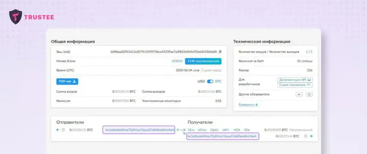 How Bitcoin Works — change output example