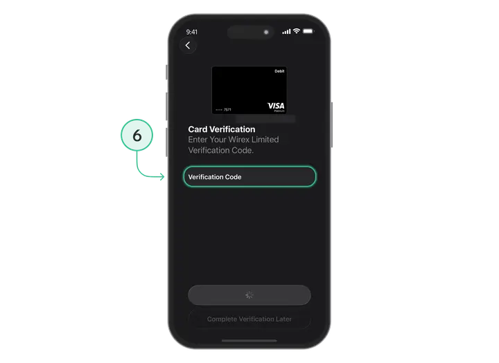 Apple Pay: krok 6 — wpisz dane karty kryptowalutowej