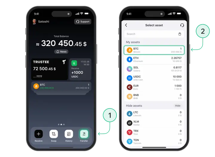 Transfer Crypto