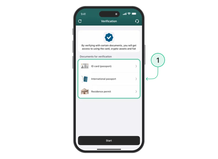 Weryfikacja KYC do wydania karty kryptowalutowej: krok 1
