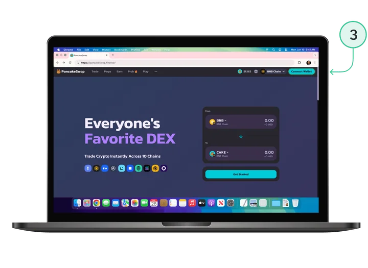 PancakeSwap: podłączenie portfela do zdecentralizowanej giełdy (Connect Wallet)