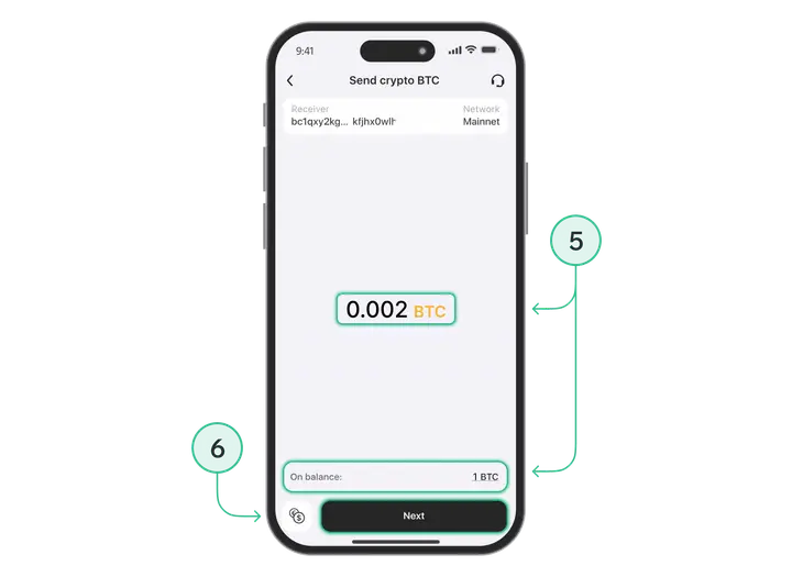How to Transfer Crypto En Step 3