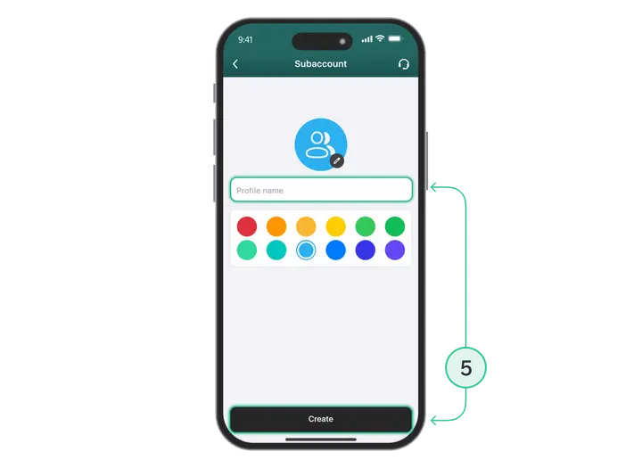 How to Create Sub Account En Step 3