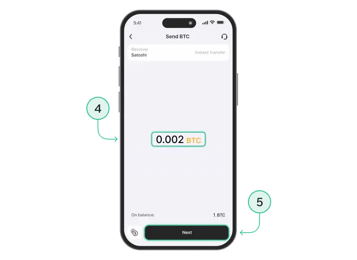 How to Transfer to Another User En Step 3